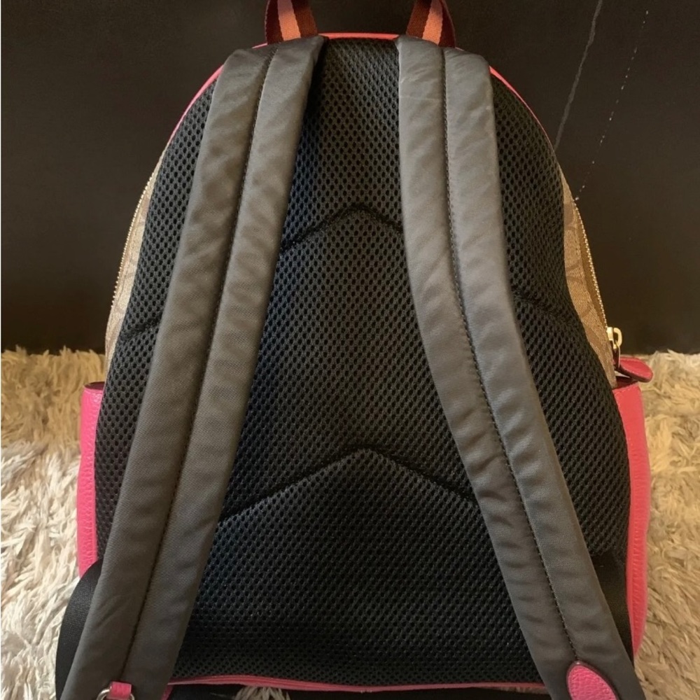 COACH backpack purse khaki-pink 🩷🩷 - Picture 6 of 8